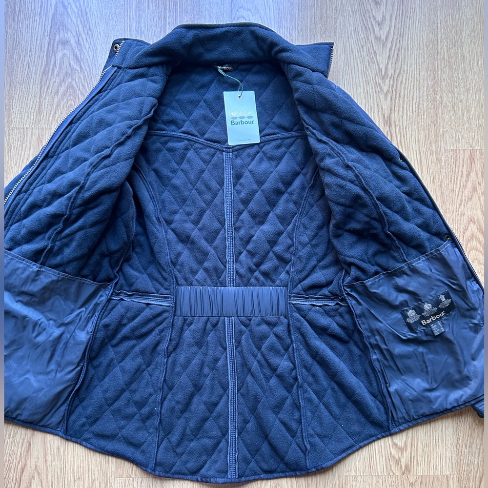 Barbour Cavalry Polarquilt Jacket in Navy - Picture 7 of 9